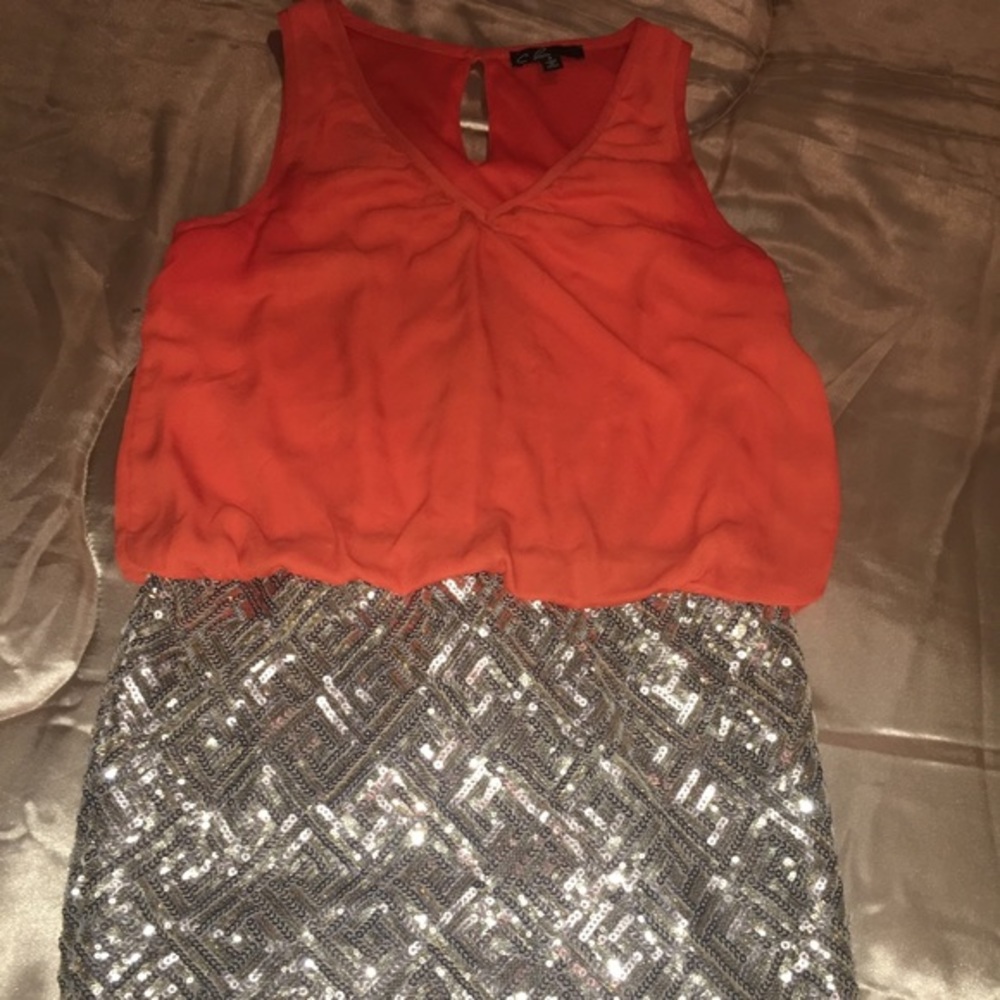 C. Luce Sequin Orange Dress